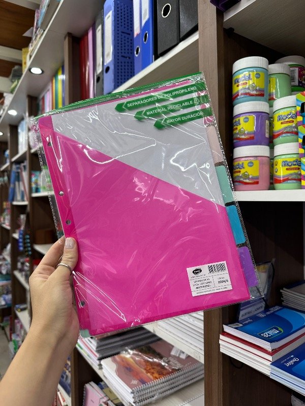 Producto - Separadores A4 5 posiciones CON SOBRE PASTEL