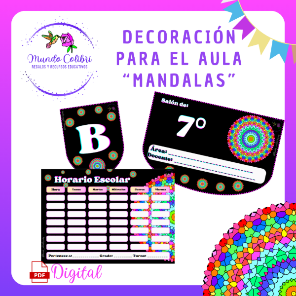 Producto - Deco para el aula "Mandalas" 2026 (Archivo Digital)