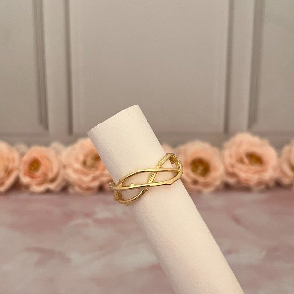 Producto - Anillo Acero Dorado Art 5033