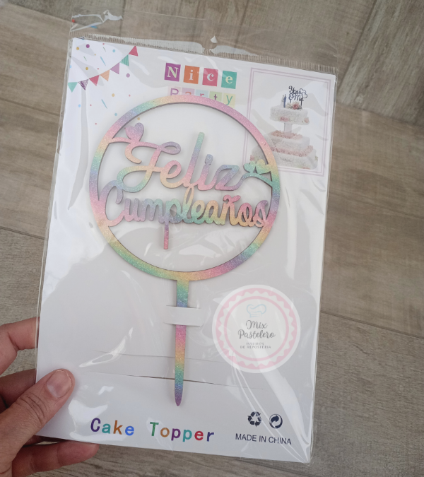 Producto - Cake Topper "Feliz Cumpleaños con Glitter"