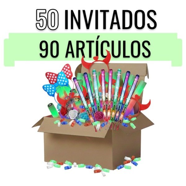 Producto - Combo Luminoso para 50 Invitados con 90 Artículos Top Led