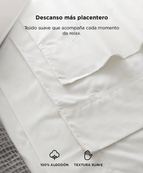 Producto - Juego de sábanas King Size -2 Plazas -200 Hilos -100 Algodón  -Rieti By Gadnic - 2