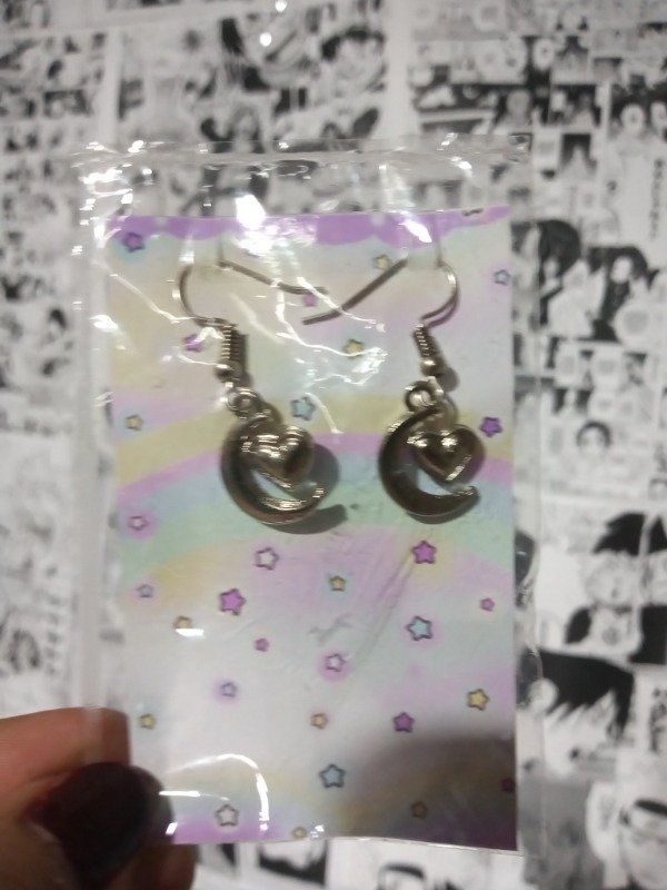 Producto - Aros fantasia luna y corazón - 1