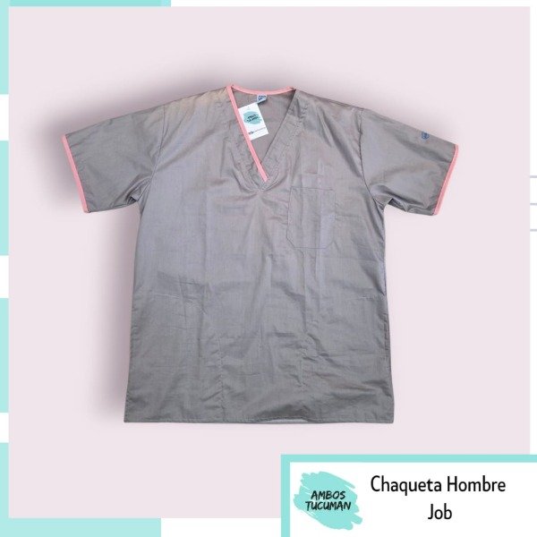 Producto - Chaqueta Job Gris detalle Coral