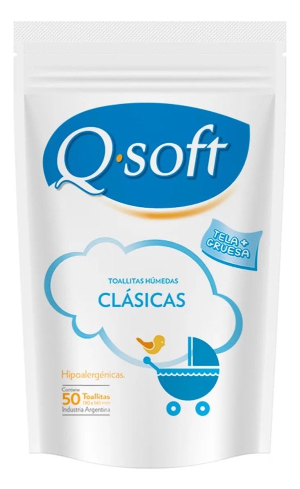 Producto - Toallitas húmedas qsoft clásicas 50un doy pack