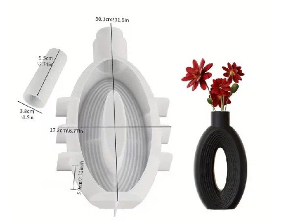 Producto - Molde florero dona rallado alargado - 4