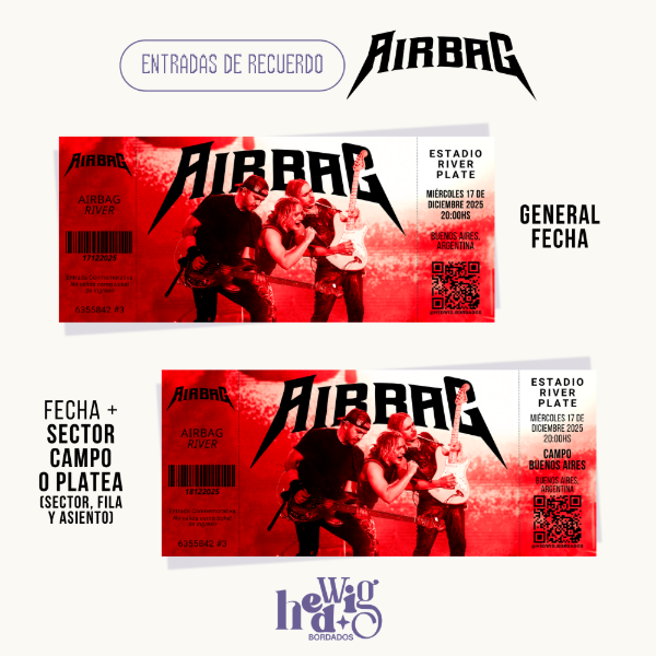 Producto - Entradas de recuerdo 14x6 - AIRBAG River