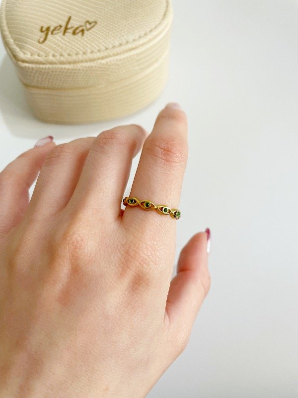 Producto - ANILLO MINI OJITOS ESMERALDA