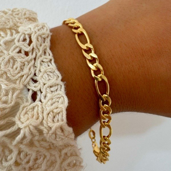 Producto - PULSERA BAÑADA FIGARO 6MMx21CM