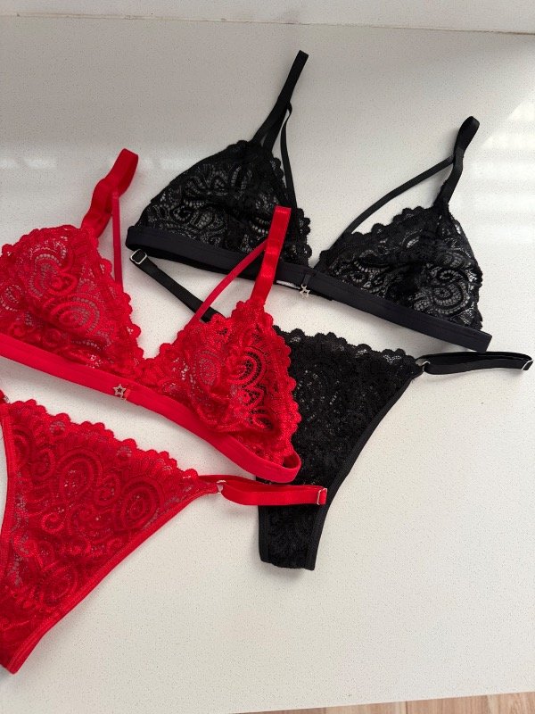 Producto - Conjunto bralette de encaje doble tira #128