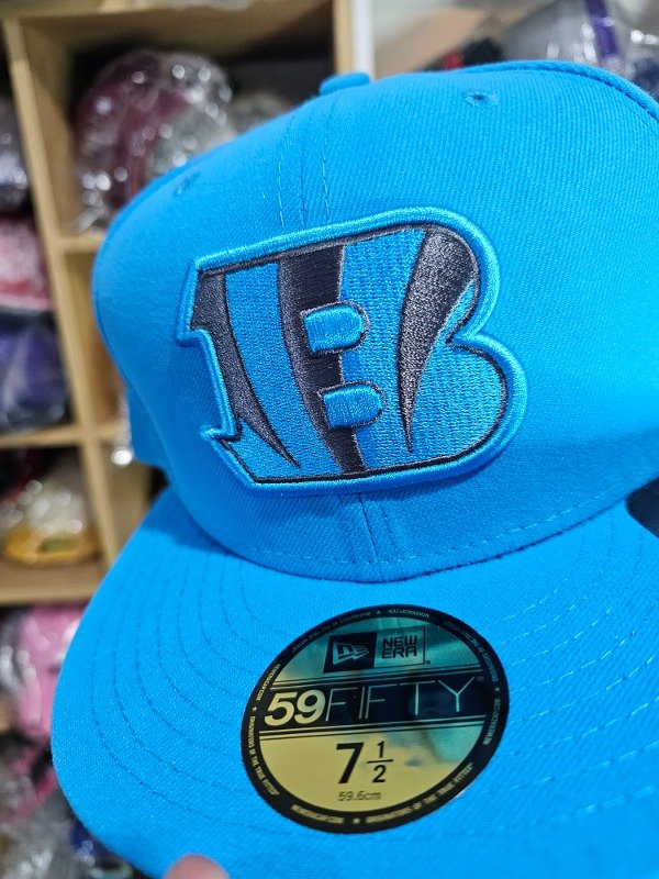 Cincinnati bengals sky blue collection new era 59fifty 7 1/2 azul — imagen 3