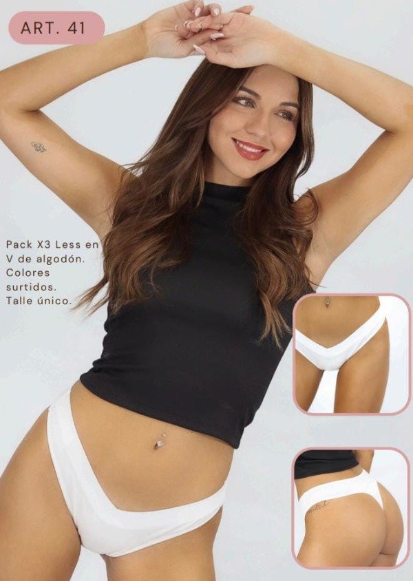Producto - Pack x3 Less en V de Algodon (Vella41)