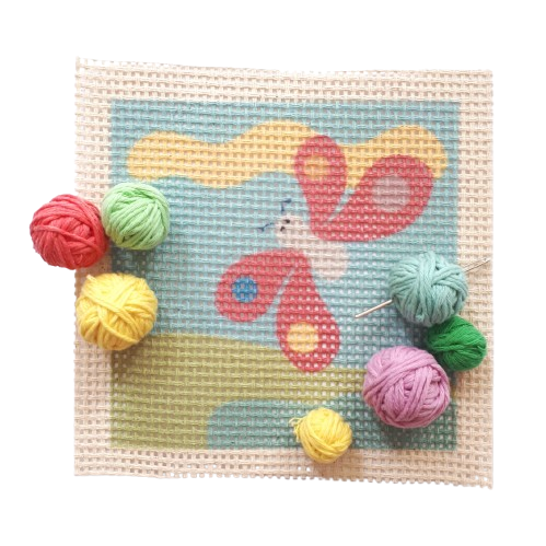 Producto - KIT PARA BORDAR EN CAÑAMAZO - MARIPOSA