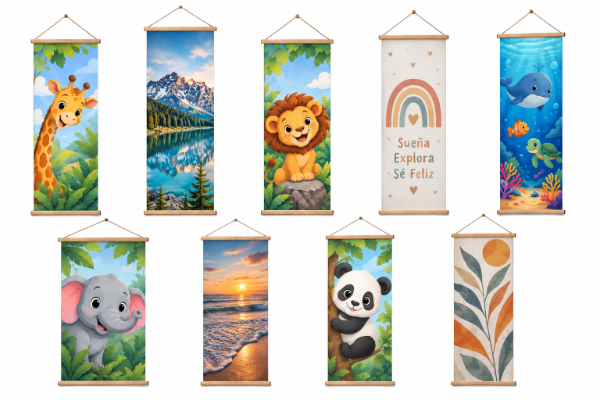 Producto - Banner de lona frontlight 60x90 cm con varillas listo para colgar