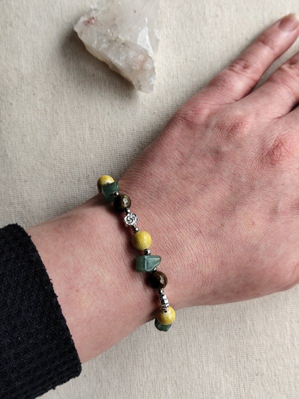 Producto - PULSERA AVENTURINA VERDE, JASPE MOKAITA Y OJO DE TIGRE - Prosperidad y confianza - 2