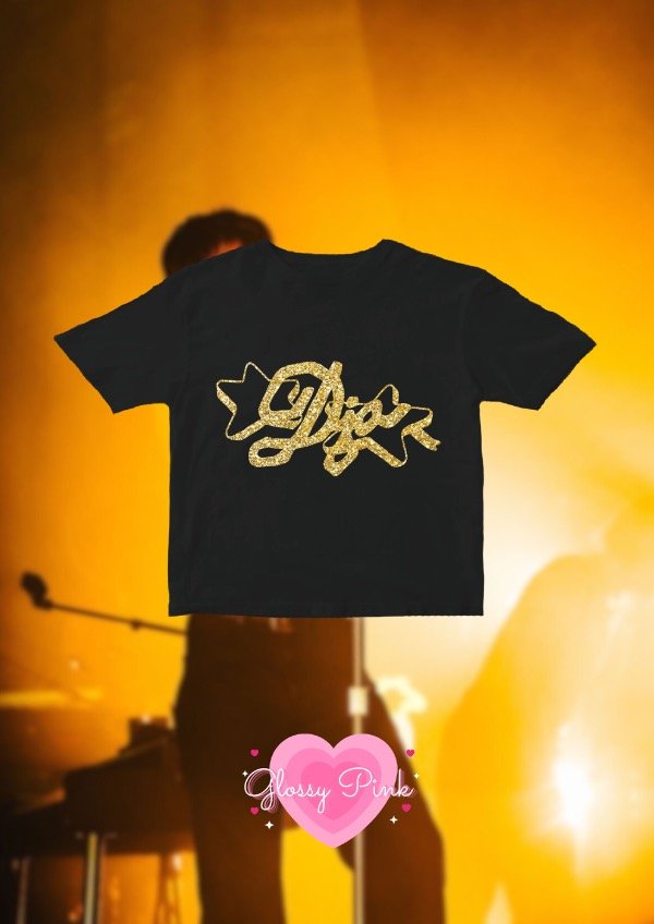 Producto - Baby Tee DJO dorado - VINILO TEXTIL GLITTER