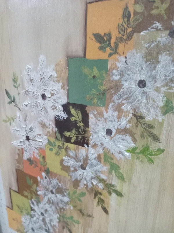 Producto - CUADRO FLORES BLANCAS - Abstracto