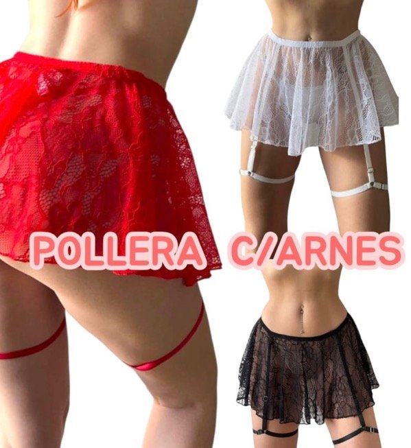 Producto - POLLERA ENCAJE CON ARNES PORTALIGA