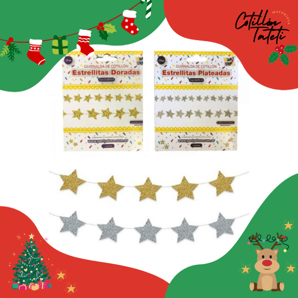 Producto - GUIRNALDAS ESTRELLITAS GLITTER - 150CM