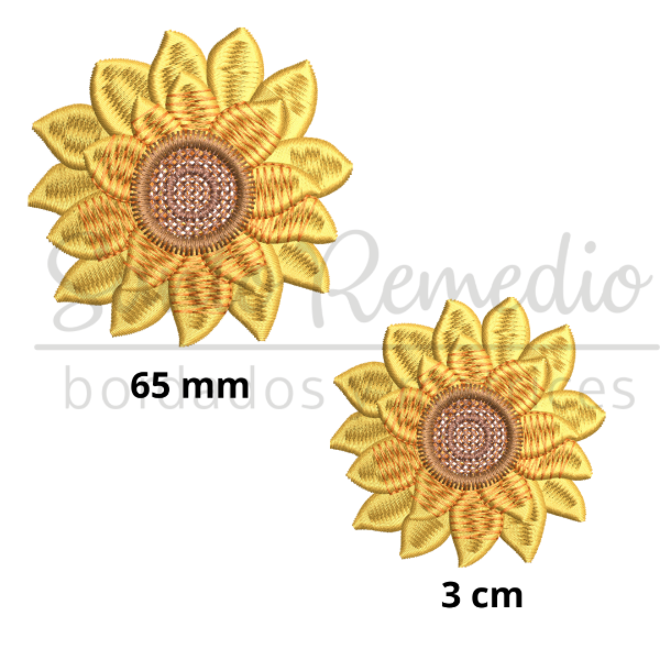 Producto - Girasol simple 2 tamaños 65 mm y 4 cm matriz