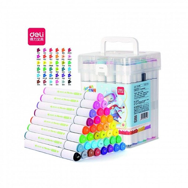 Producto - MARCADOR DELI SKETCH AL AGUA DOBLE PTA. BOX X 36 U.