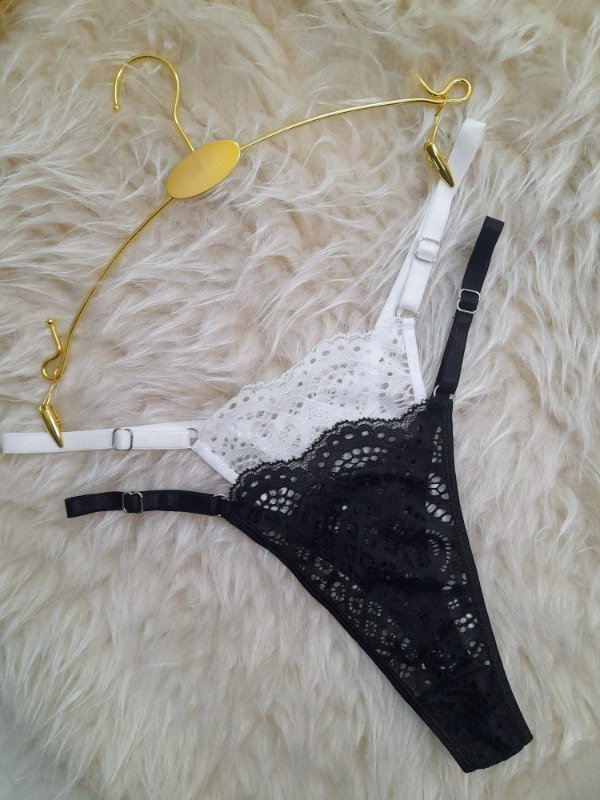 Producto - LESS REGULABLES ENCAJE POR UNIDAD BLANCO Y NEGRO