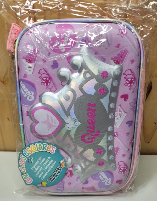Producto - Cartuchera queen un piso con útiles 23x15cm
