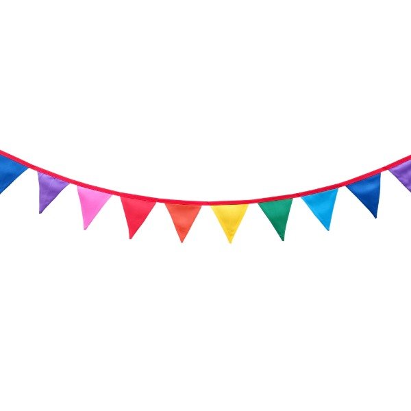 Producto - MINI Banderines de Tela Doble x 1 Metro / Multicolor 8 Colores