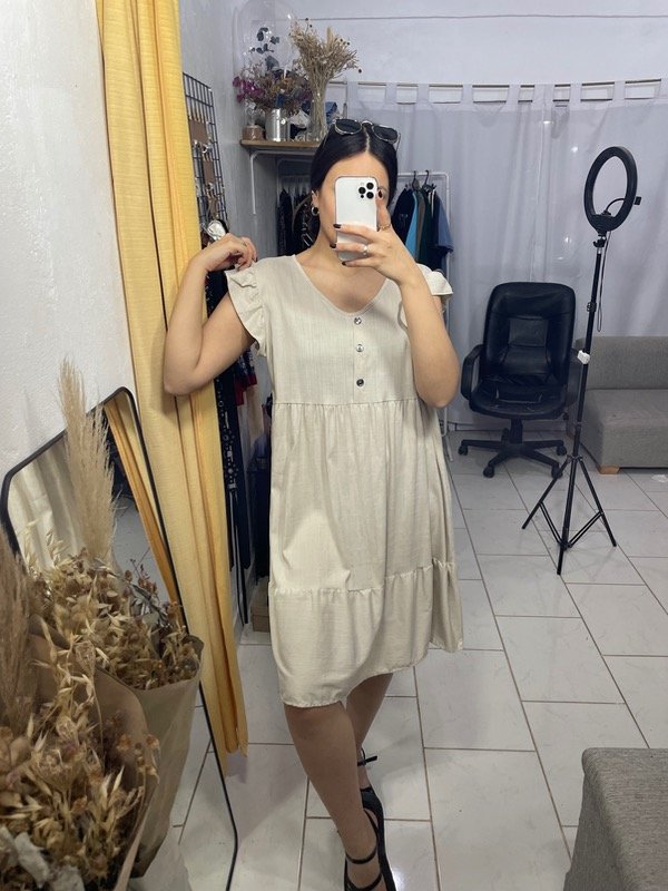 Producto - Vestido lino voladitos