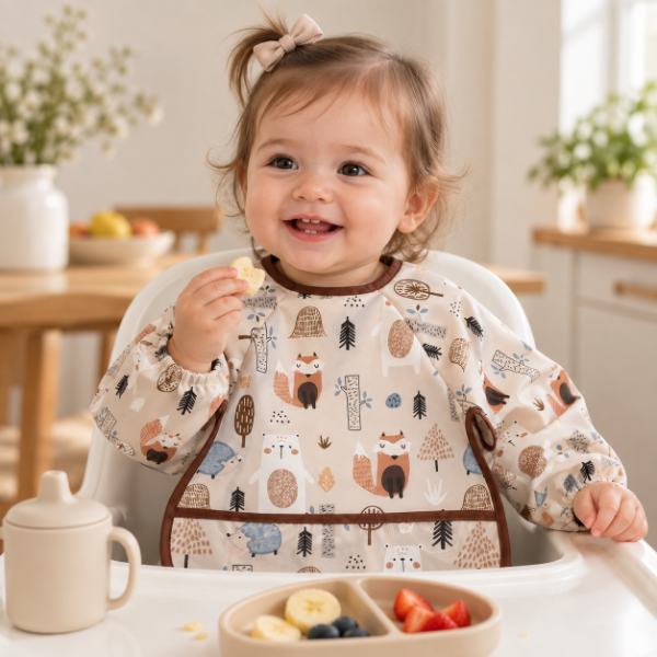 Producto - Babero de tela impermeable con mangas y bolsillo 12 a 36 meses - 4