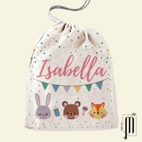 Bolsa de tela con manija Personalizada nombre 4