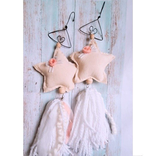 Producto - Borla estrella tela y alambre