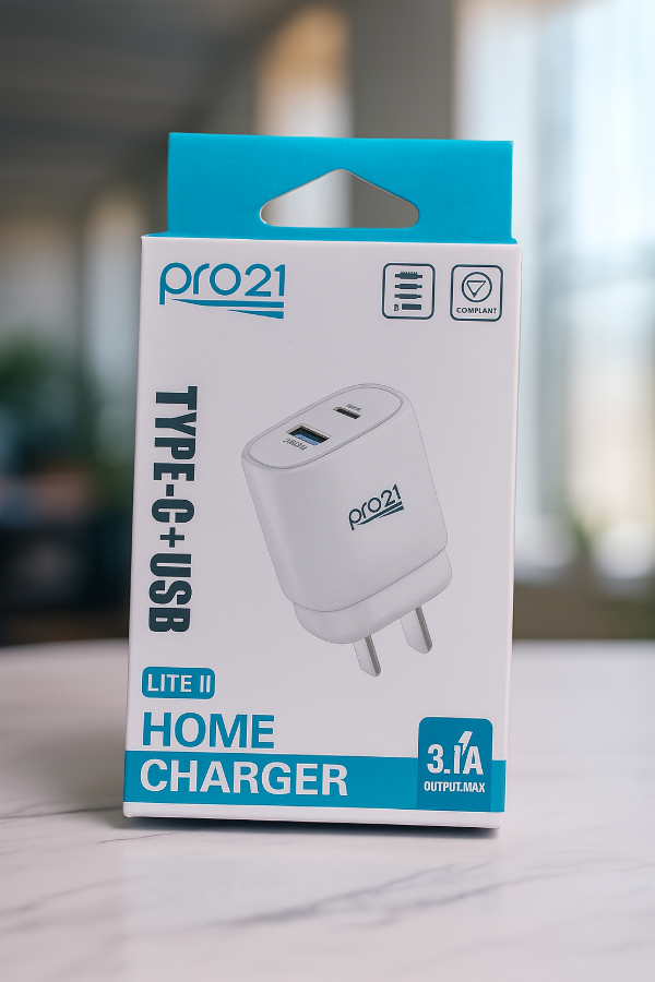 Producto - Adaptador 3.1A Lite Home Charger Tipo C + USB PRO21
