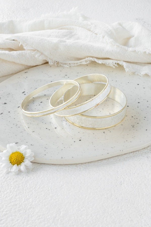 Producto - Pulsera plata satinada con duble de oro