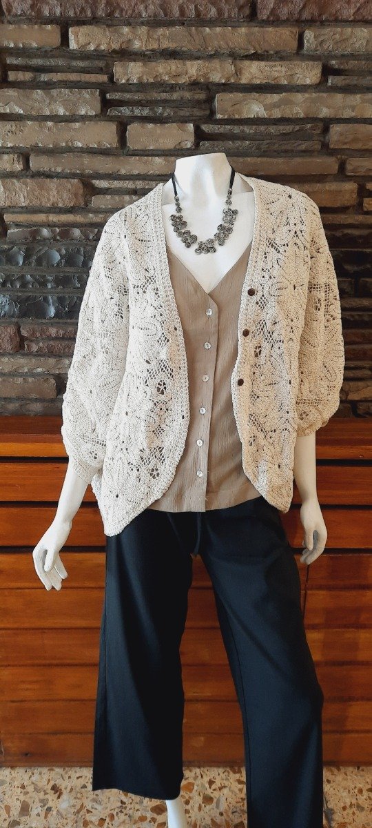 Producto - Saco hilo algodón crochet