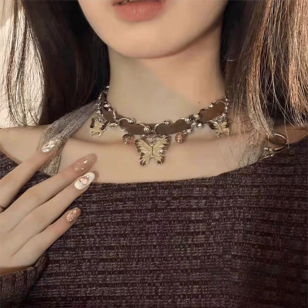Producto - Choker Collar Mariposa Marrón - 1