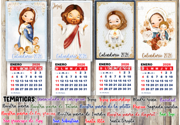 Producto - CALENDARIO MIGNON 2026 CRISTIANOS