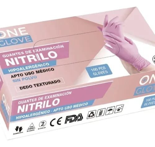Producto - GUANTES DE NITRILO ROSAS TALLE S