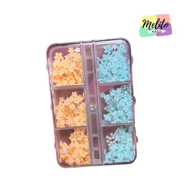 Producto - Florcitas sakura verde y naranja