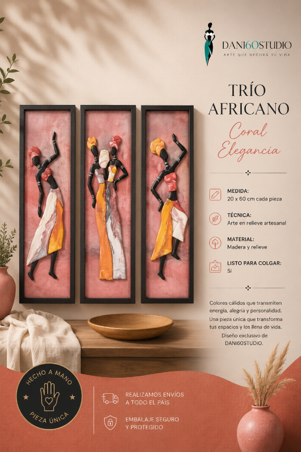 Producto - Trio Africano Coral Elegancia