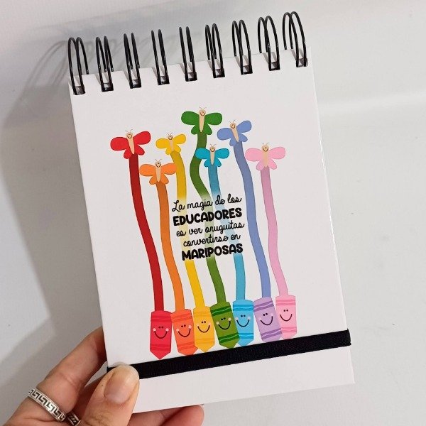 Producto - Anotador 10x15cm Docente-Mariposas - 0