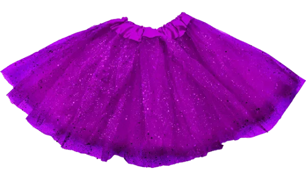 Producto - Tutu 3 capas con Brillos 30 cm Violeta