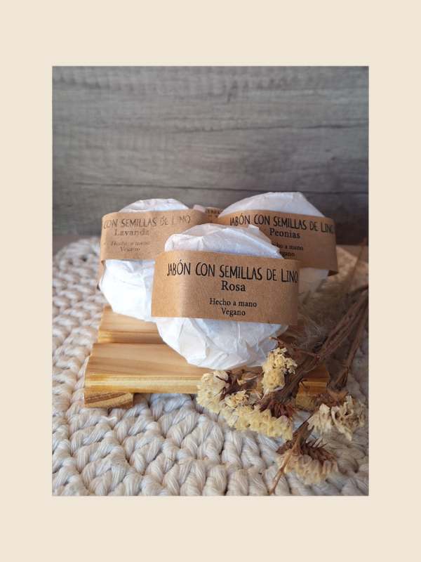 Producto - Jabón natural de tocador con  "Semillas de lino"