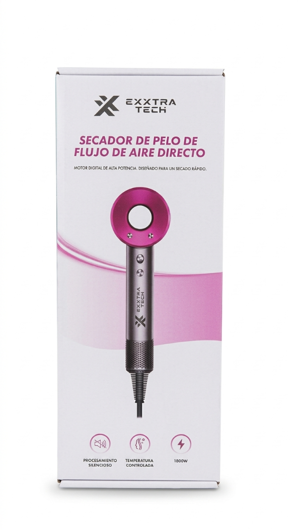 Producto - SECADOR DE PELO DE FLUJO AIRE DIRECTO EXXTRATECH mc8146