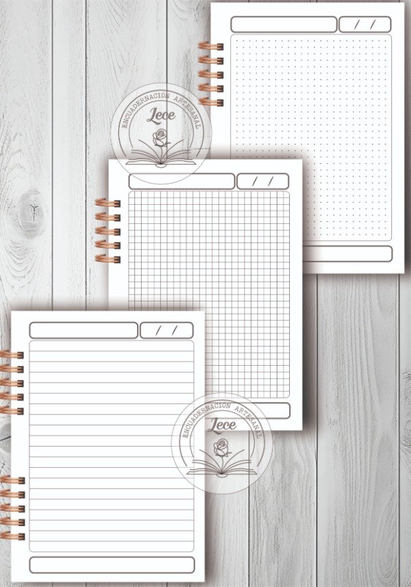 Producto - Pack Imprimible interior Tamaño A5 - para fechar