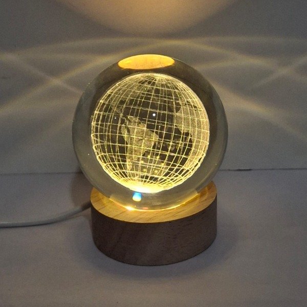 Producto - Velador Esfera Cristal Planeta Tierra
