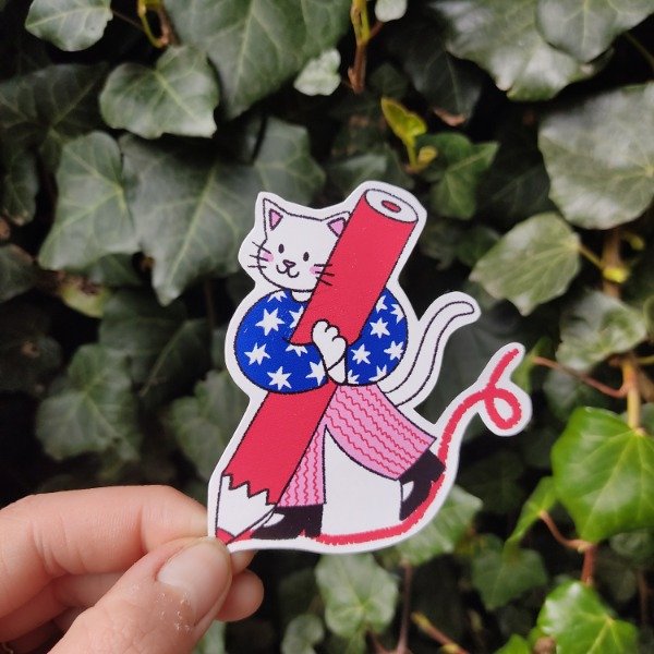 Producto - Sticker Gato Lápiz