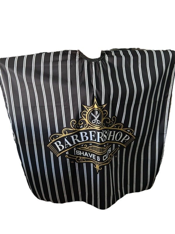 Producto - Capa con gancho barber Shop dorada y negro