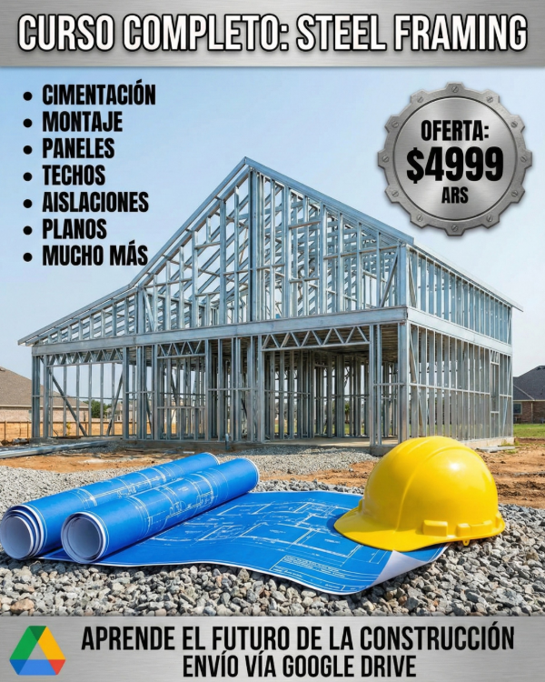 Producto - N44: CURSO DE STEEL FRAMING, MATERIALES EN VIDEO Y PDF!