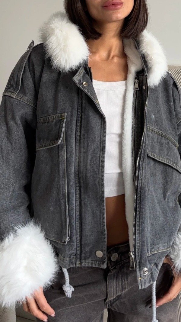 Producto - Campera Jean Oversize Bolsillos